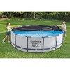 Bestway Flowclear 12 Foot Round Pool Cover with Drain Holes and Drawstring Closure Type for Above Ground Pools and Outdoor Use, Black - 4 of 4