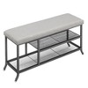 2-Tier Shoe Bench, Shoe Storage Organizer with Foam Padded Seat for Hallway, Living Room, Bedroom, Closet, Classic Black - 3 of 4