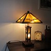Chloe Lighting Alexander Tiffany-Style 3 Light Mission Double Lit Wooden Table Lamp 15 Inch Shade - 4 of 4