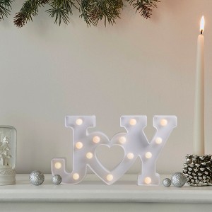 Northlight 12.75" Battery Operated LED Lighted "JOY" Christmas Marquee Sign - Warm White - 1 of 4