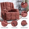 Chenille Power Lift Recliners Chair,Dual Motor Heat Massage Electric Recliners with Power-Remote,High Back Arm Recliner Chair-Coolbibila - 3 of 4