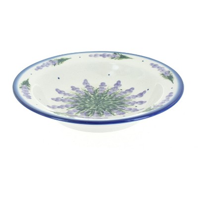 Blue Rose Polish Pottery Lavender Fields Soup Plate with Rim