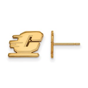 Black Bow Jewelry 10k Yellow Gold Central Michigan Chippewas NCAA Post Earrings - 1 of 3
