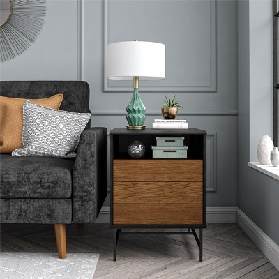Reznor Nightfall Oak Square End Table with Open Cubby