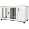 PawHut Dog Crate Furniture Side End Table with Storage, Dog Kennel Furniture Indoor with Double Doors for Medium and Large Dogs, Walnut - 4 of 4