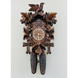 Eight Day Cuckoo Clock With 13 Inch Height Five Hand-Carved Maple Leaves and One Bird By River City Clocks - 1 of 4