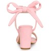 Allegra K Women's Back to College Faux Suede Open Toe Ankle Tie Back Chunky Heel Sandals - 3 of 4