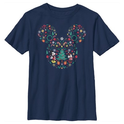 Boy's Mickey & Friends Christmas Wonderland Icon Collage T-Shirt