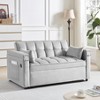NicBex 2 Seater Loveseat Sofa,3-in-1 Convertible Velvet Sofa Bed with Side Storage & USB Port,Hidden Side Computer Table for Living Room,Gray - 2 of 4