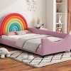 79.50"Rainbow Upholstered Twin Daybed Low to The Ground Design Cute Style Princess Bed for Boys & Girls, Teens, Colorful & Pink - 4 of 4