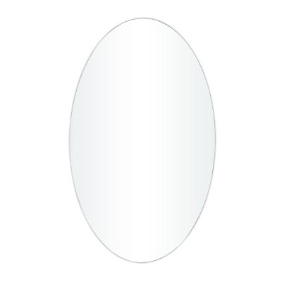 Oval Contemporary Wood Decorative Wall Mirror White - Olivia & May