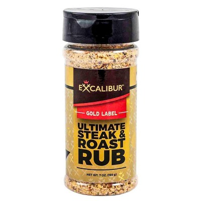 Excalibur Seasoning Ultimate Steak and Roast Rub Seasoning - 7oz Shaker Bottle