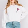 Embroidered Heart Lollipop - Women's Garment Dyed Graphic Sweatshirt - 3 of 4