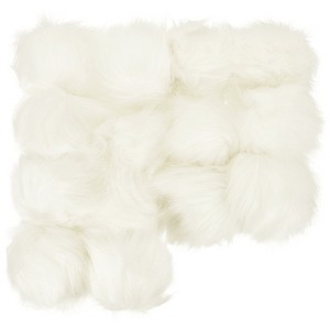 Unique Bargains Fluffy Soft Elastic Faux Fur Pom Poms for Hats DIY Scarves Gloves 14 Pcs - 1 of 4