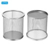 Unique Bargains Metal Large Capacity Round Desk Accessories Mesh Pen Holder 2 Pcs - 3 of 4