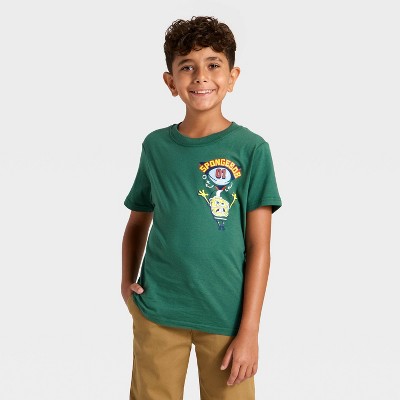 Boys' Spongebob Squarepants Football Squad Short Sleeve Graphic T-Shirt - Green