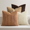 LISM 18x18 Faux Fur Plush Pillowcases,Decorative Striped Throw Pillow Covers Set of 4 - 2 of 4