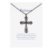 Anna-Kaci Black & Silver Gunmetal Crystal Cross Necklace with Religious Message Card & Envelope Christian Jewelry Gift - image 2 of 4