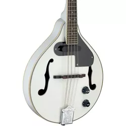 Stagg Acoustic-Electric Bluegrass Mandolin with Nato Top White