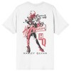 Batman Core Harley Quinn, Hi Puddin text, HQ text, Come out and Play text On White Short Sleeve Adult T-Shirt - 3 of 4