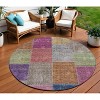Copper Navy Blue And Gold Patchwork Washable Indoor Outdoor Area Rug - 2 of 4