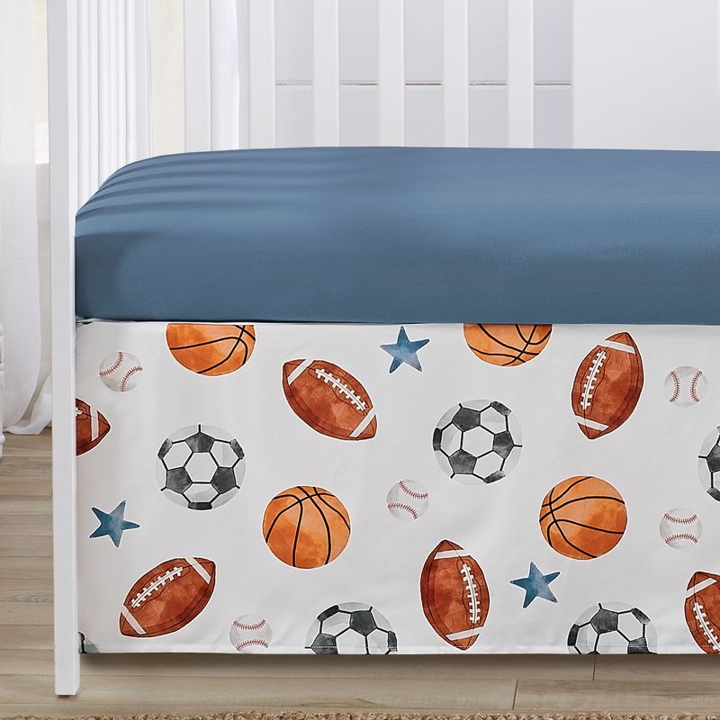 Sweet Jojo Designs Boy Baby Crib Bedding Set - Watercolor Sports Theme Multicolor 4pc, 4 of 7