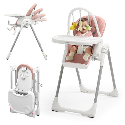 KUB Baby High Chair, 3 in 1 Foldable High Chair with 7 Height & 4 Recline Adjustable, Removable Tray & Seat