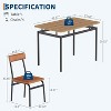5 Piece Dining Table Set, Wooden Kitchen Table Set with 4 PU Upholstered Chair, Industrial Metal Frame Dinette Set for Dining Room - 3 of 4