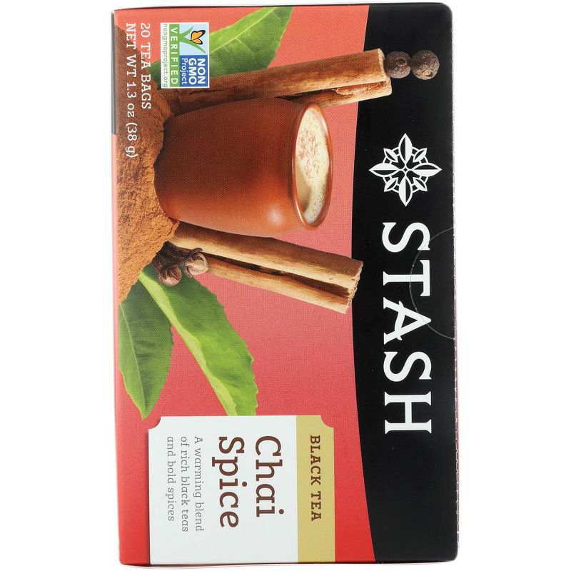 Stash Tea Chai Black Double Spice Tea - Case of 6/20 Bags, 3 of 6