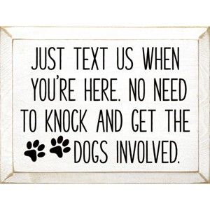 Slickblue Rustic Dog Warning Sign, Solid Knotty Pine Wood, 9x12 Wall Art, Entryway Humor Style - 1 of 3