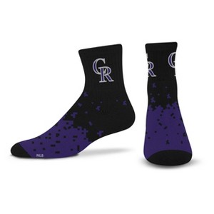 MLB Colorado Rockies Adult Quarter Socks: Cushioned Heel & Toe, Team Logo Design - 1 of 3