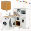 Infans Kids Kitchen Playset Wooden Play Kitchen Toy W/ Light&Sound,Stove,Stool,Icemaker - 2 of 4