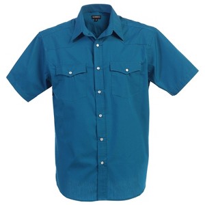 Gioberti Men's Casual Western Solid Short Sleeve Shirt With Pearl Snaps - 1 of 4