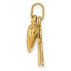 Black Bow Jewelry 14k Yellow Gold Hollow Faith, Hope and Charity Triple Charm, 7-8mm - 3 of 4