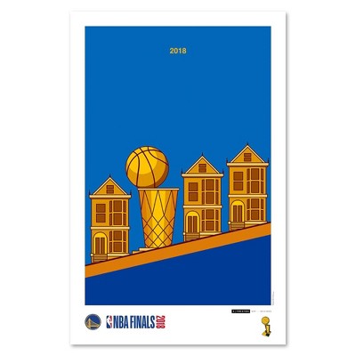 NBA Golden State Warriors 2018 NBA Champion Trophy Art Poster