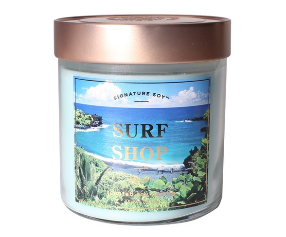 Small Glass Jar Candle Surf Shop 15.2oz - Signature Soy