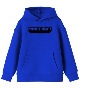 Minecraft Grunge Logo Youth Royal Blue Graphic Hoodie - 1 of 2