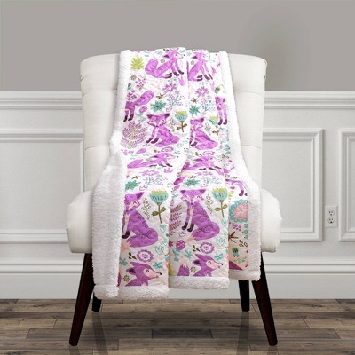 50"x60" Kids' Pixie Fox Faux Shearling Throw - Lush Décor
