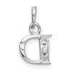 Black Bow Jewelry The Chloe Mini Diamond Accent Initial D Pendant in 14k White Gold - 3 of 4