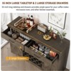 Belord Farmhouse Coffee & Wine Station Cabinet, 55" Buffet Sideboard with Barn Doors, Wine Storage, Glass Holder & 2 Drawers - 2 of 4