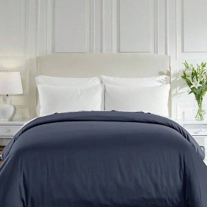 King Size Duvet Cover - 400 TC 100 Cotton Sateen, Indigo Dusty Blue - 1 of 4