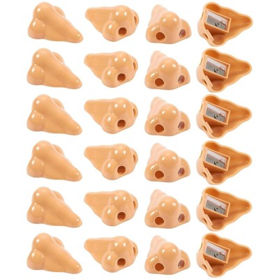 Nose Pencil Sharpeners - Set of 24 Hand Held Plastic Pencil Sharpeners, Manual Sharpeners, Great as Novelty Party Favors, 1.7x1x2.2"