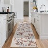 Washable Modern Leaves Printed Rug Non Slip Low Pile Rug Soft Botanical Pattern  Throw Floor Cover Foldable Indoor Carpet for Living Room Bedroom - 3 of 4