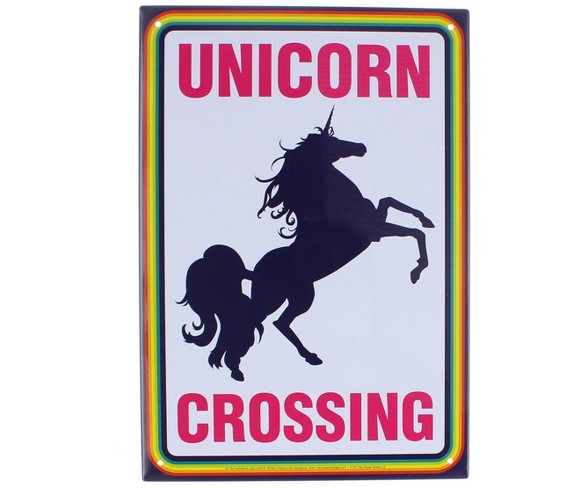 NMR Distribution Unicorn Crossing 8" x 11.5" Tin Sign