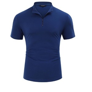 Clearlove Mens Athletic Sets  2 Piece Lounge Sets Mock Neck Quater Zip T-Shirts Drawstring Pocketed Shorts - 1 of 4