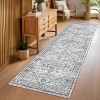 Washable Runner Rug for Hallways Vintage Floral Rug Retro Accent Kitchen Runner Soft Non Slip Carpet for Laundry, Bathroom, Bedroom - 4 of 4