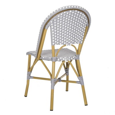 Salcha Gray and White Wicker Bistro Side Chair Set