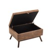 Grungis Modern Square Convertible Ottoman Bench with Storage, Mid Century Coffee Table Assembled for Living Room Entryway, Coffee - 4 of 4