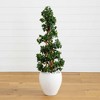 Nearly Natural 4-ft English Ivy Topiary Artificial Tree in White Oval Planter, UV Resistant (Indoor/Outdoor) - 2 of 4