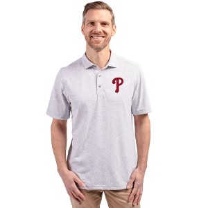 Philadelphia Phillies Cutter & Buck Virtue Eco Pique Botanical Print Recycled Mens Polo - 1 of 1